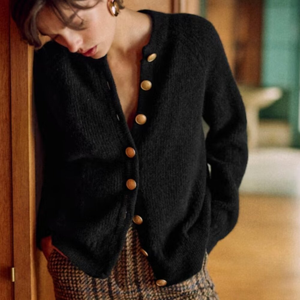 Sezane Othello Cardigan Black/ Gold - Size M